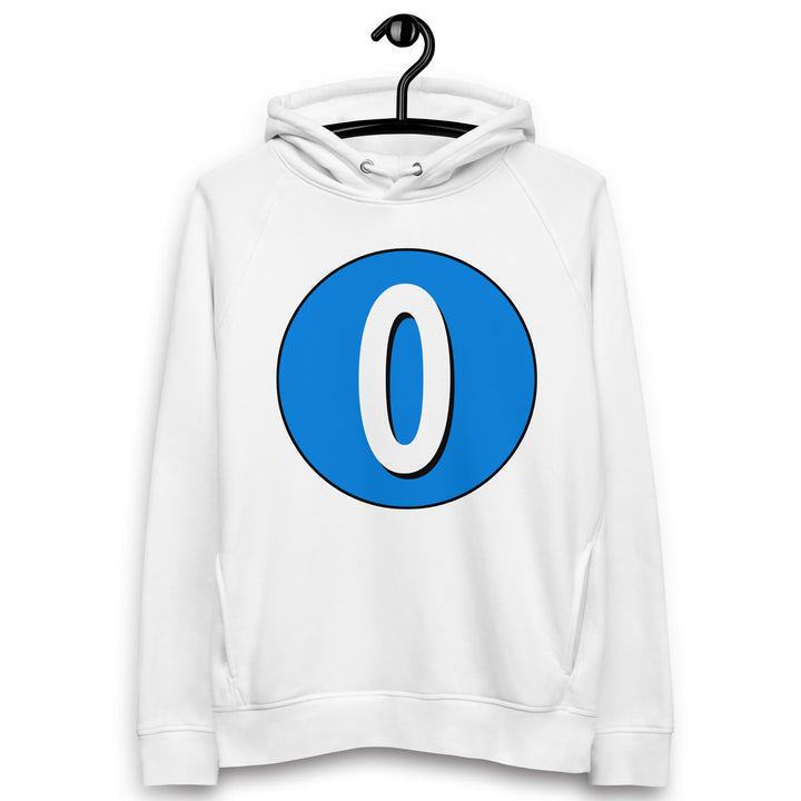 Unisex pullover hoodie: White on Blue 0