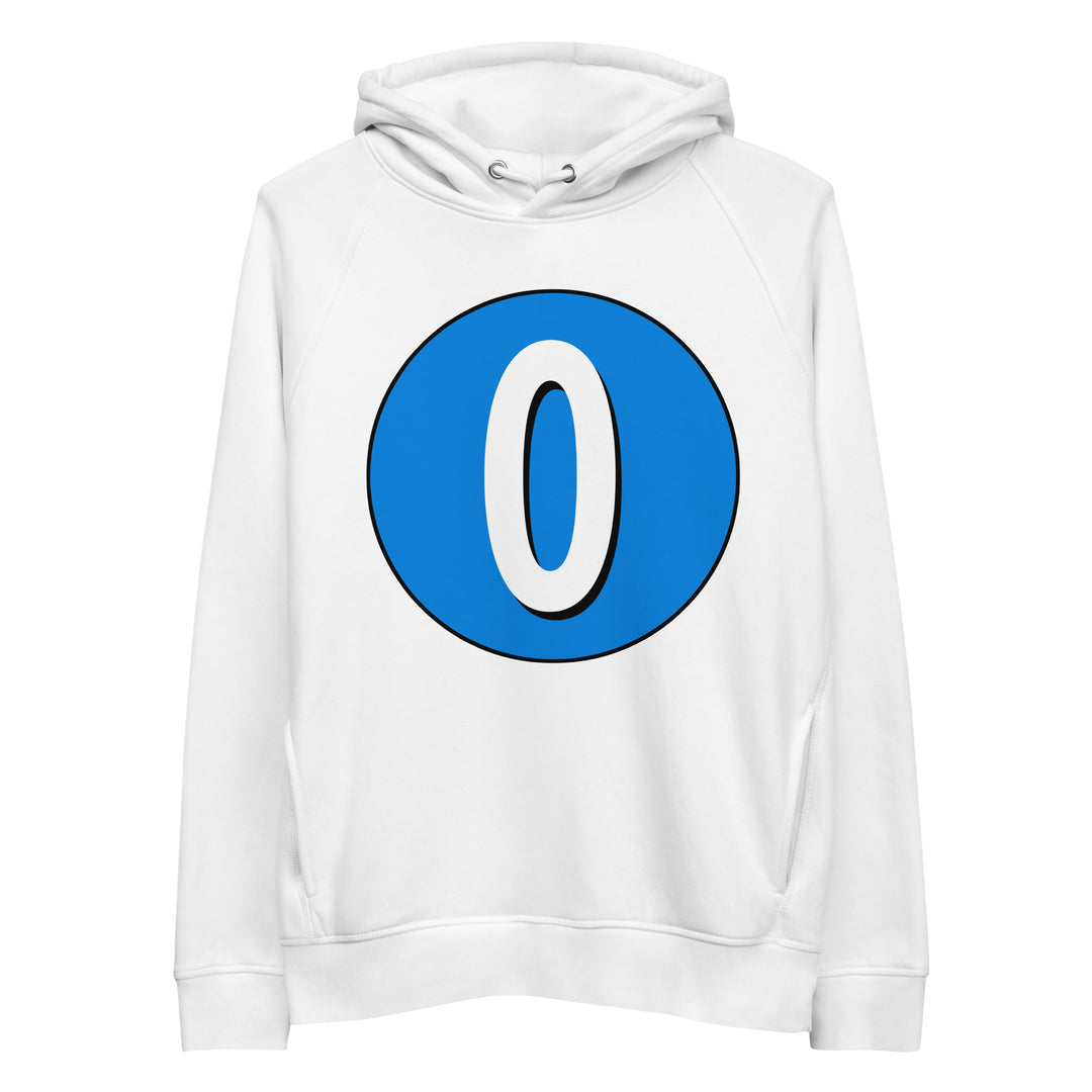 Unisex pullover hoodie: White on Blue 0