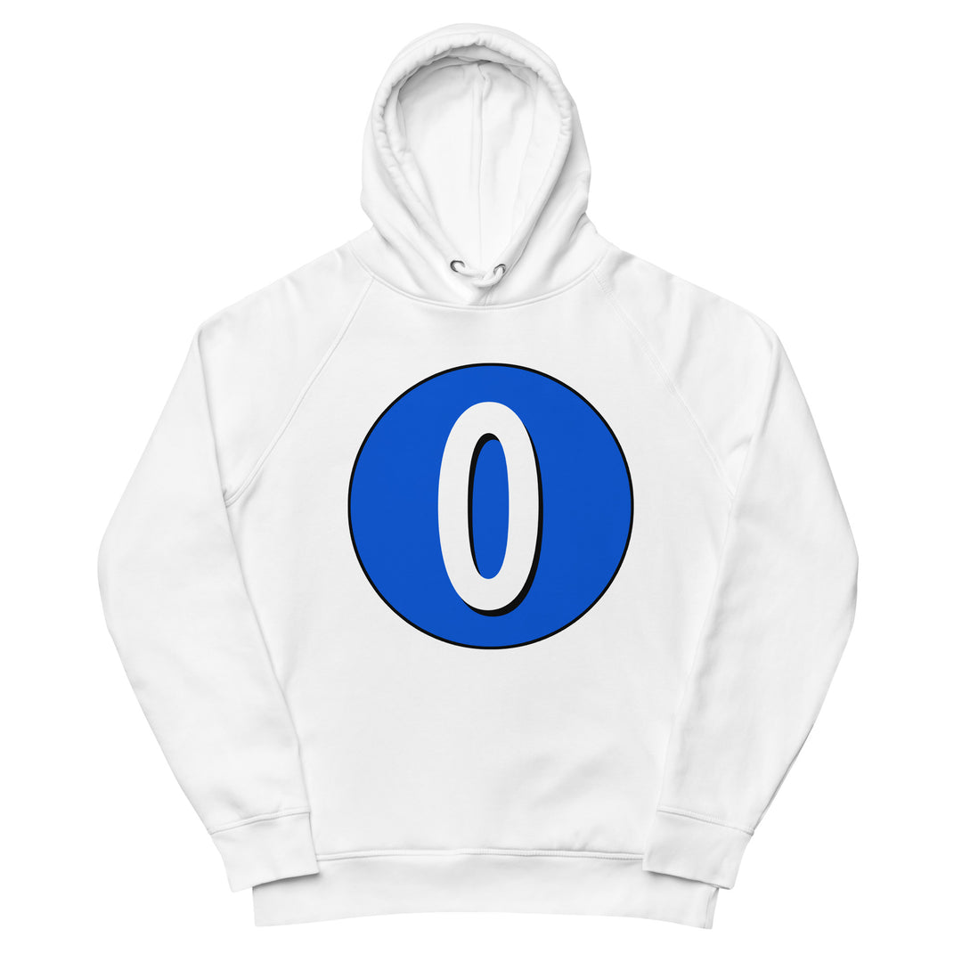 Unisex pullover hoodie: White on Periwinkle 0