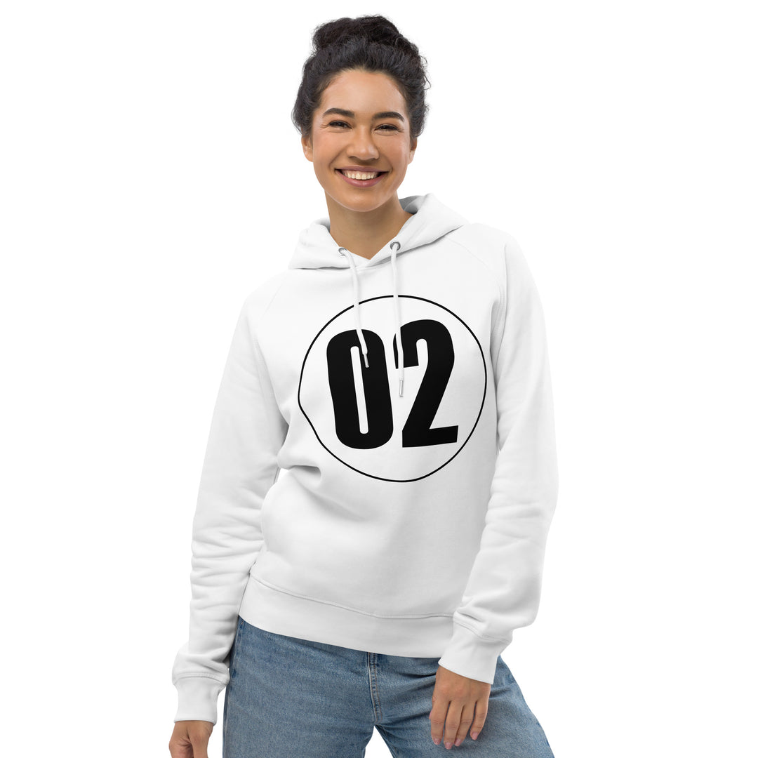 Unisex pullover hoodie: Black on White 02