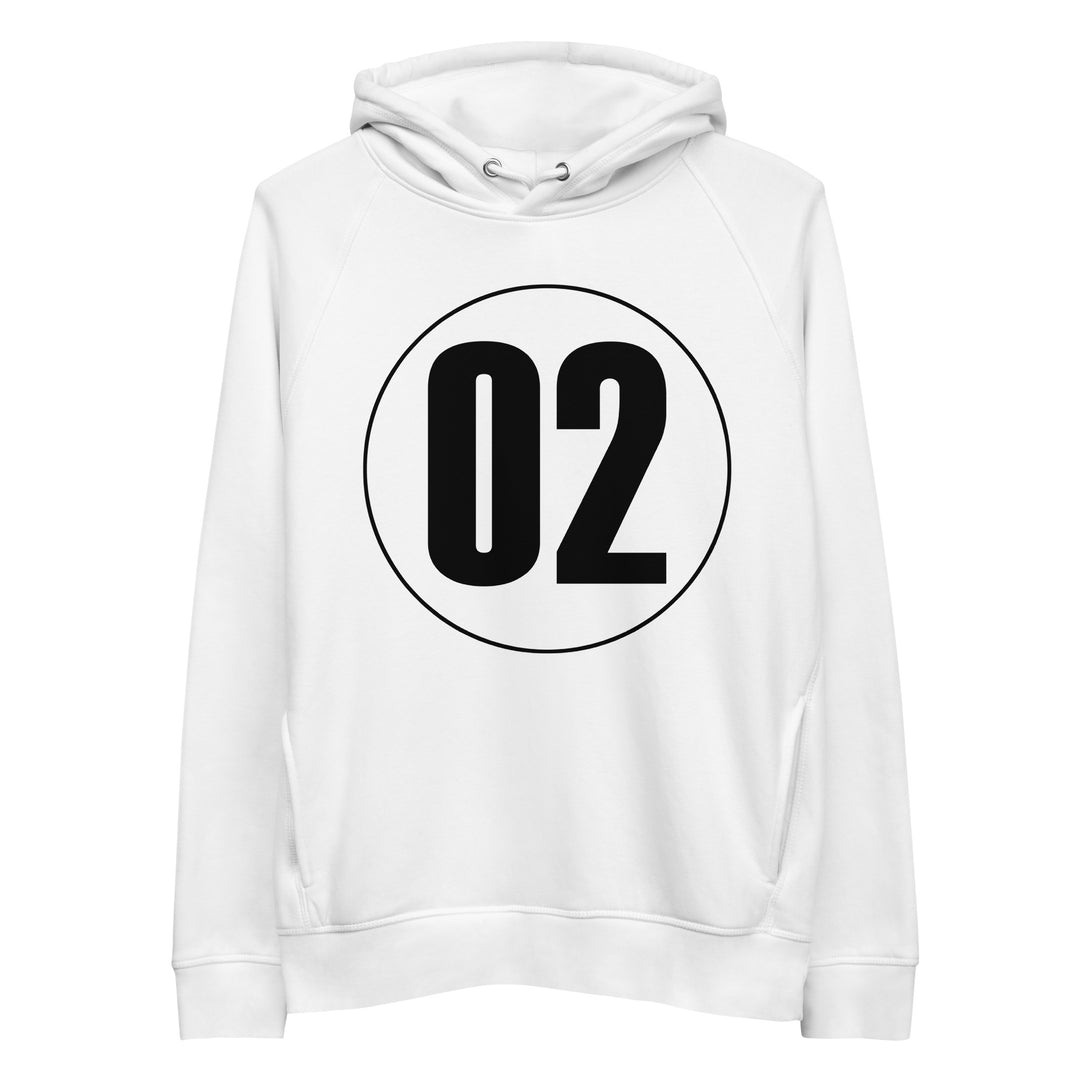 Unisex pullover hoodie: Black on White 02