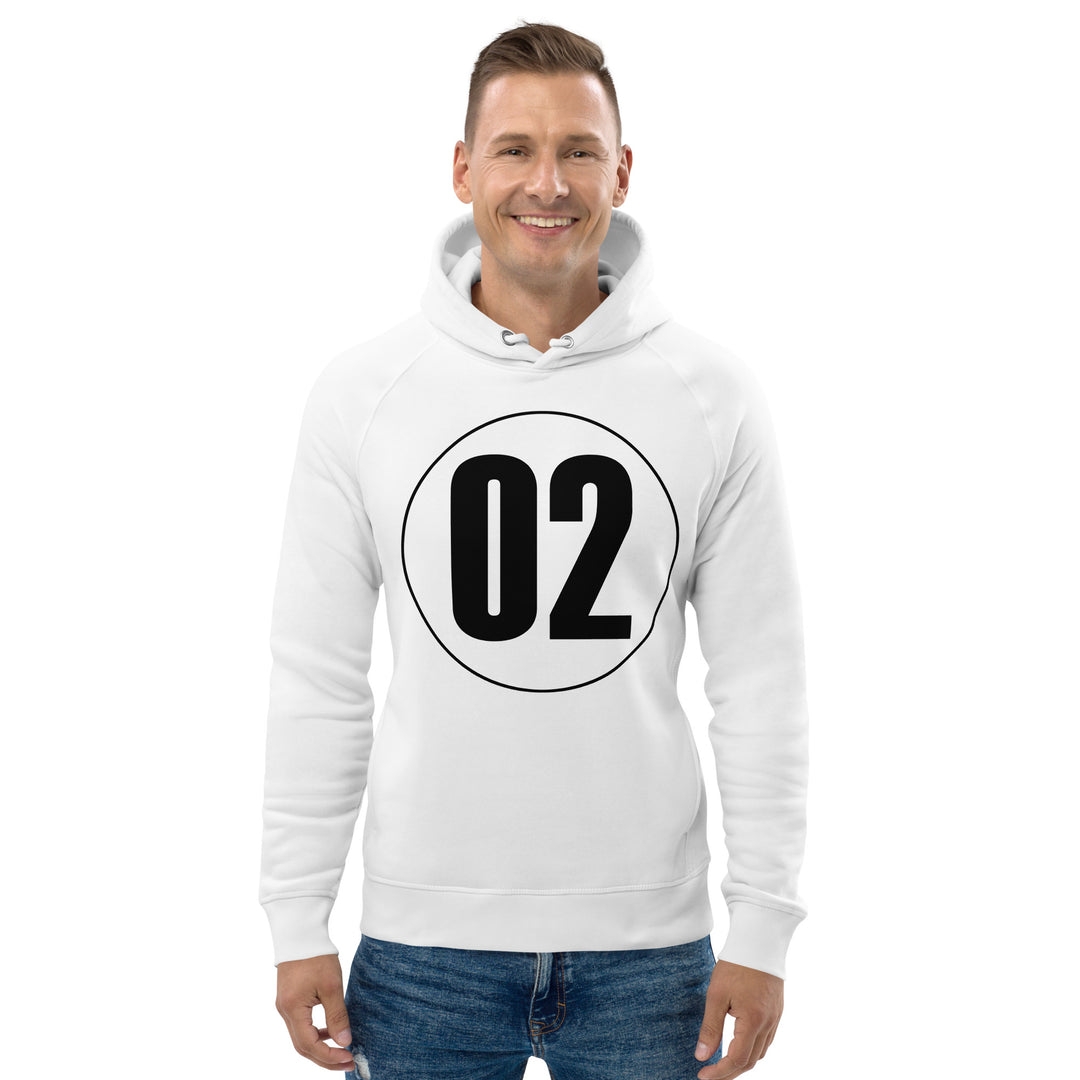 Unisex pullover hoodie: Black on White 02