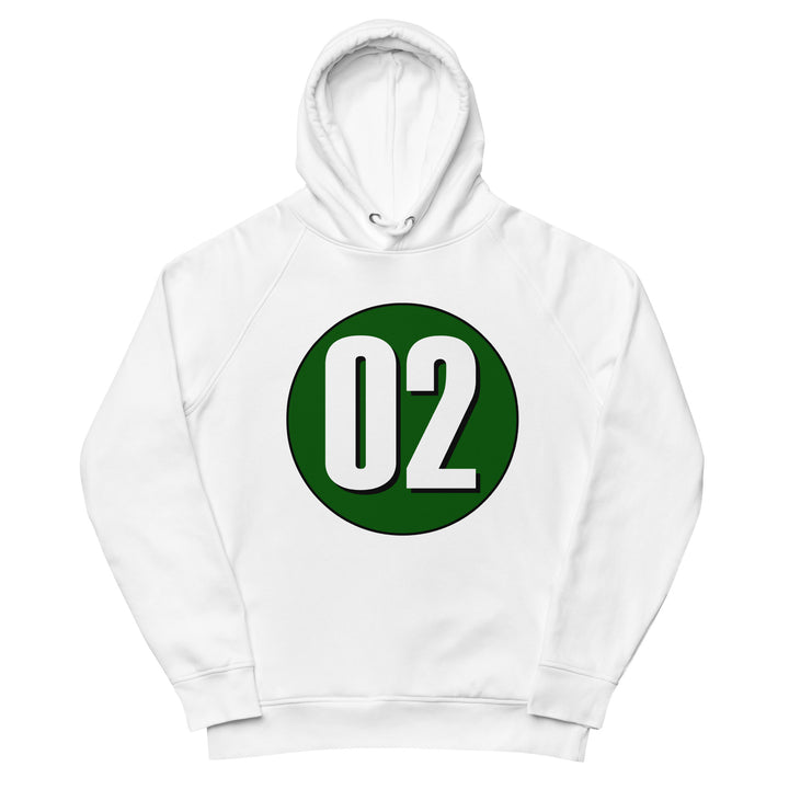 Unisex pullover hoodie: White on Hunter Green 02