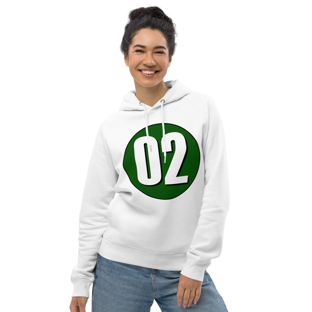 Unisex pullover hoodie: White on Hunter Green 02