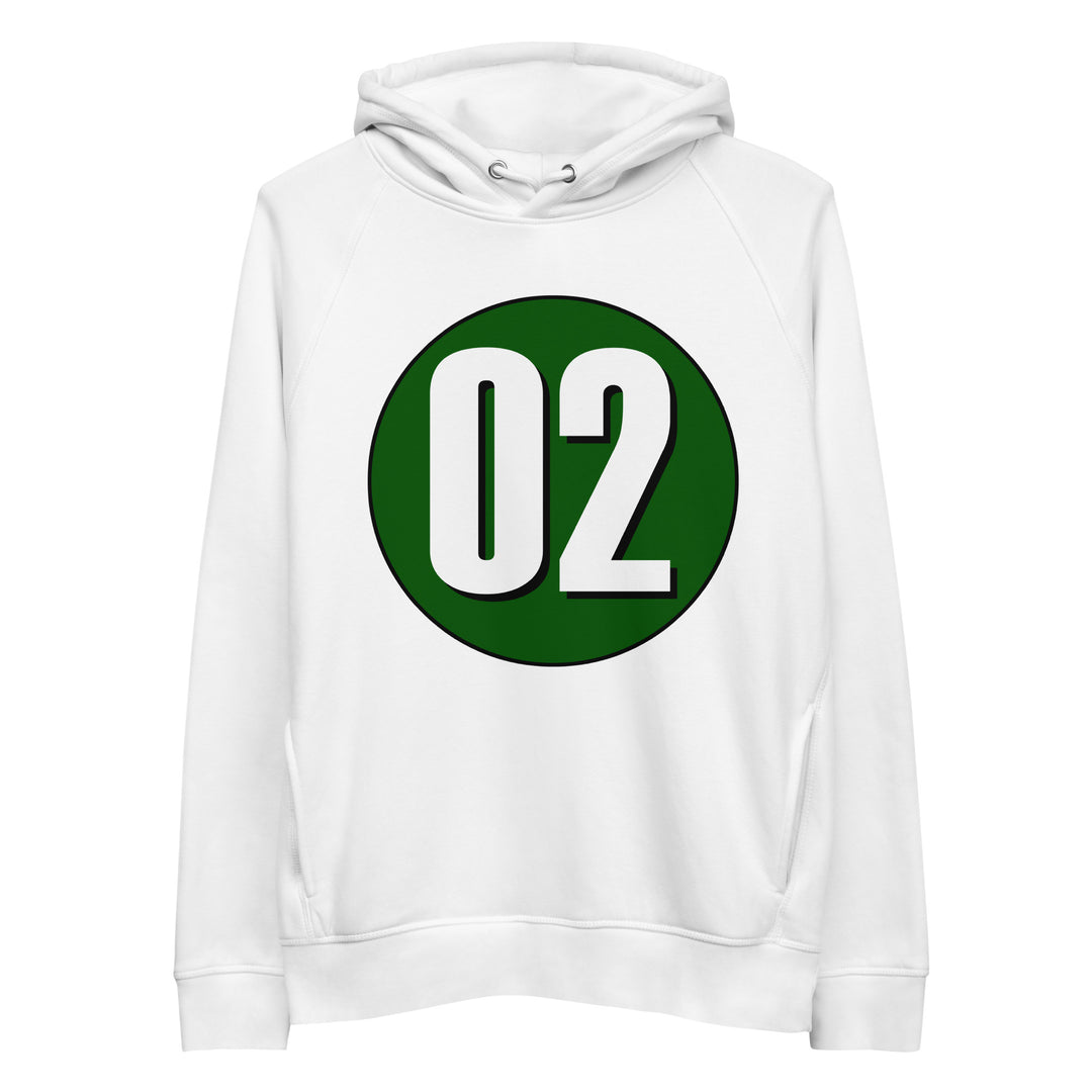 Unisex pullover hoodie: White on Hunter Green 02