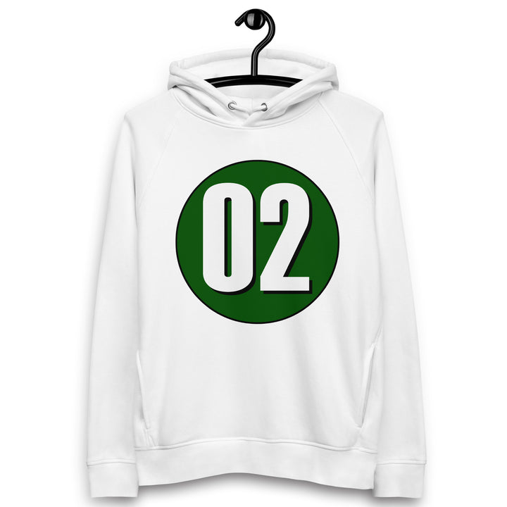 Unisex pullover hoodie: White on Hunter Green 02