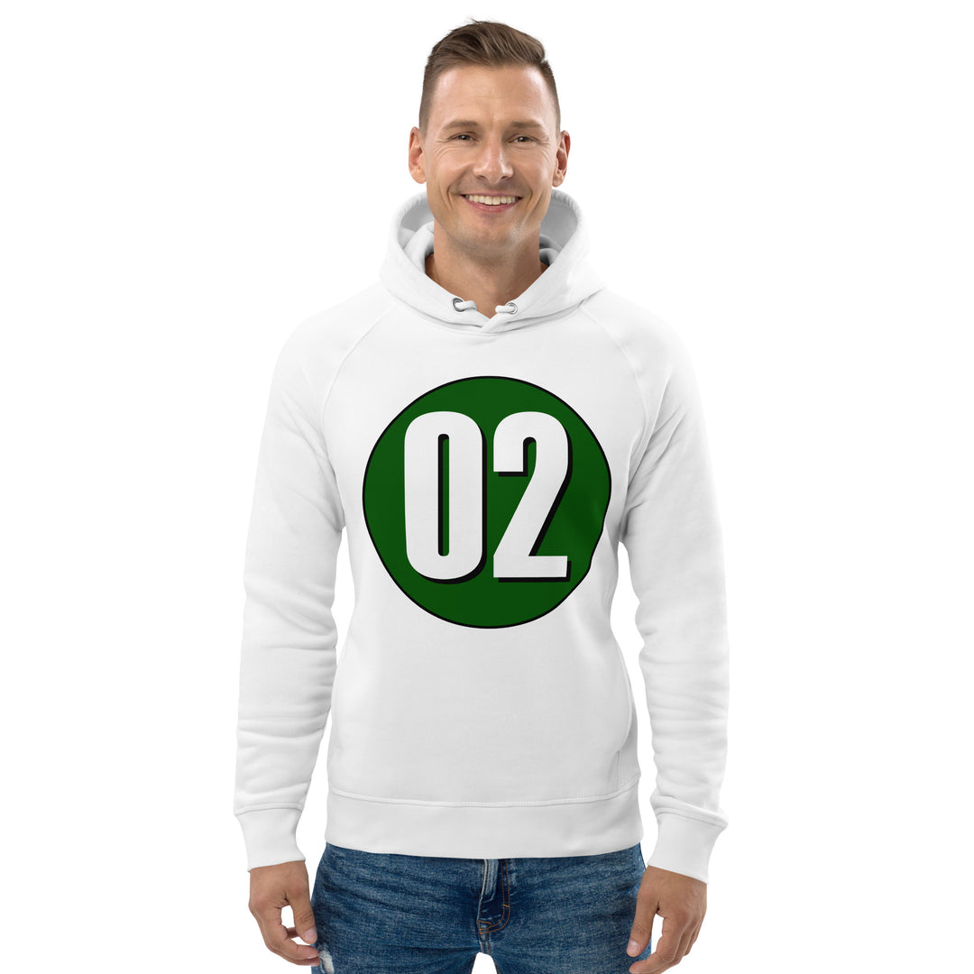 Unisex pullover hoodie: White on Hunter Green 02