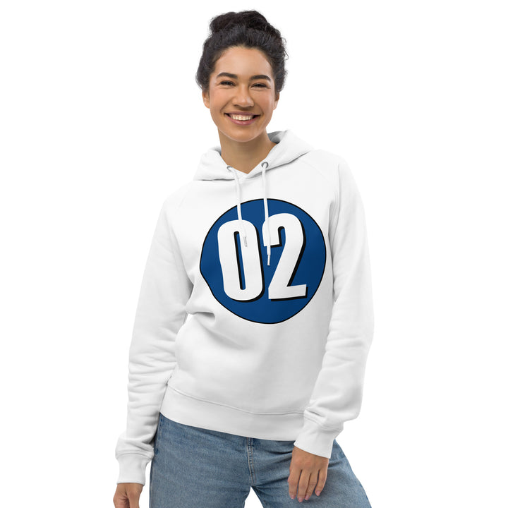 Unisex pullover hoodie: White on Navy Blue 02