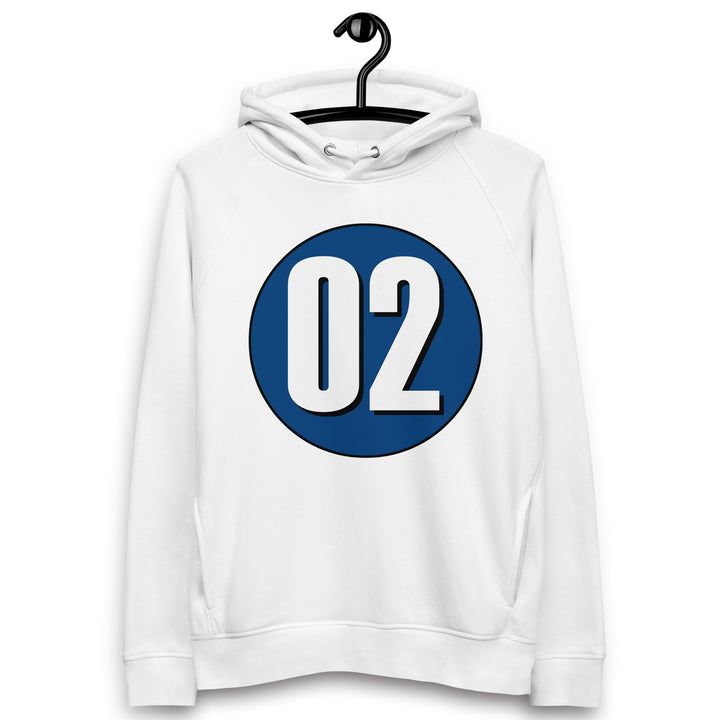 Unisex pullover hoodie: White on Navy Blue 02