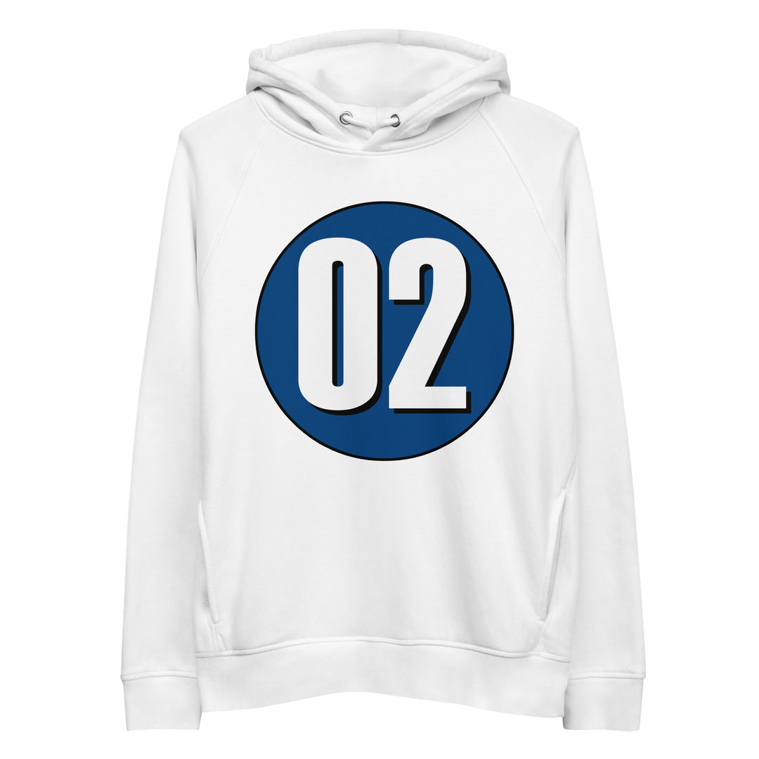 Unisex pullover hoodie: White on Navy Blue 02