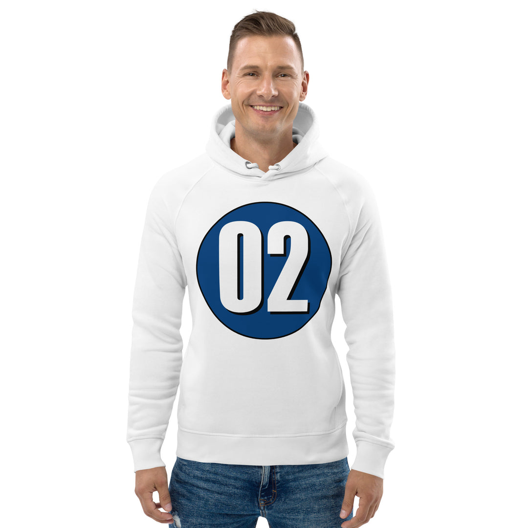 Unisex pullover hoodie: White on Navy Blue 02