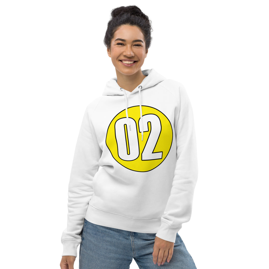 Unisex pullover hoodie: White on Yellow 02