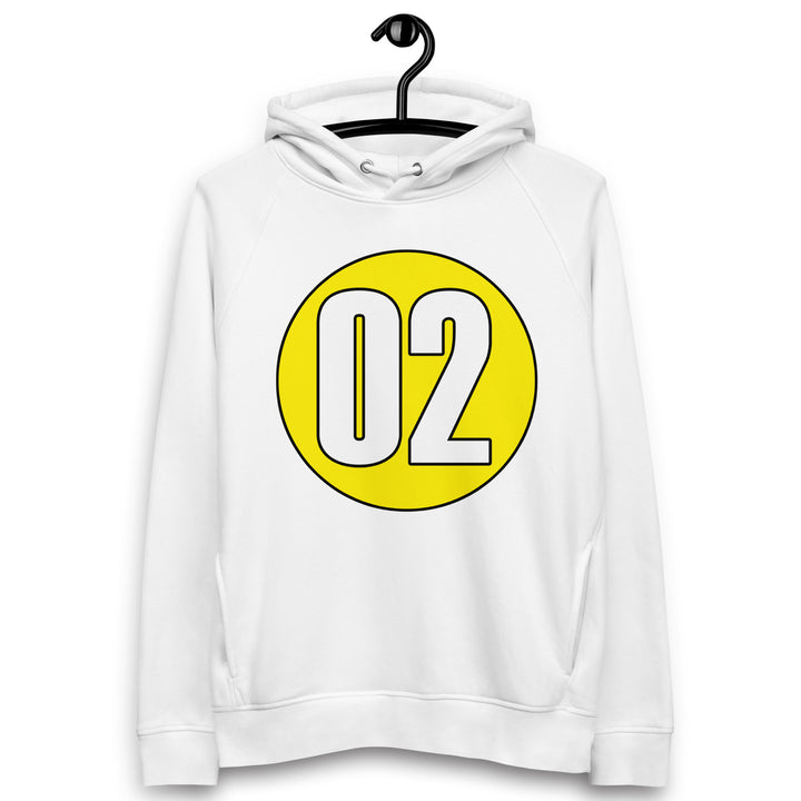 Unisex pullover hoodie: White on Yellow 02