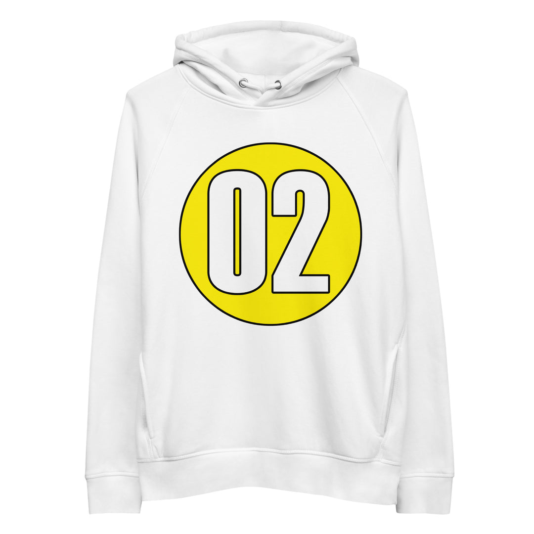 Unisex pullover hoodie: White on Yellow 02