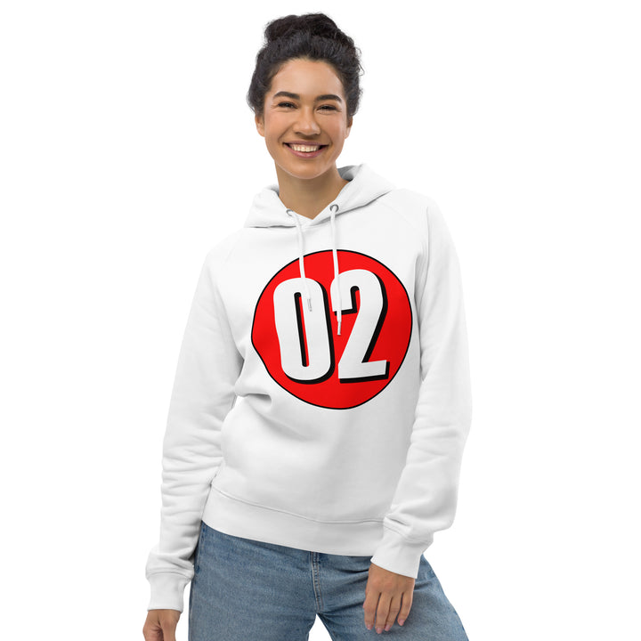 Unisex pullover hoodie: White on Red 02