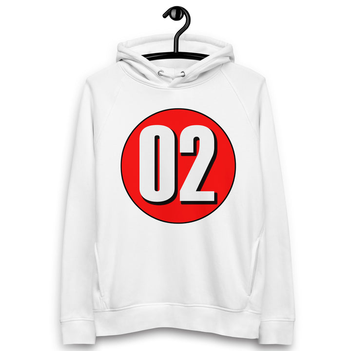 Unisex pullover hoodie: White on Red 02