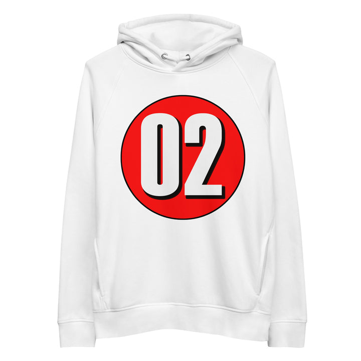 Unisex pullover hoodie: White on Red 02