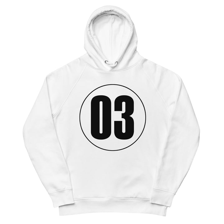 Unisex pullover hoodie: Black on White 03