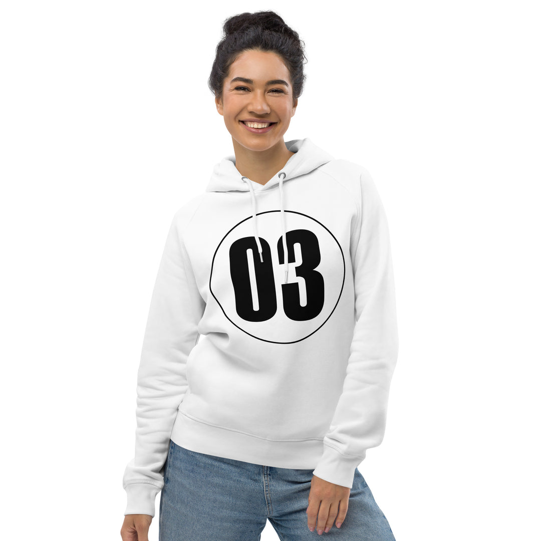 Unisex pullover hoodie: Black on White 03