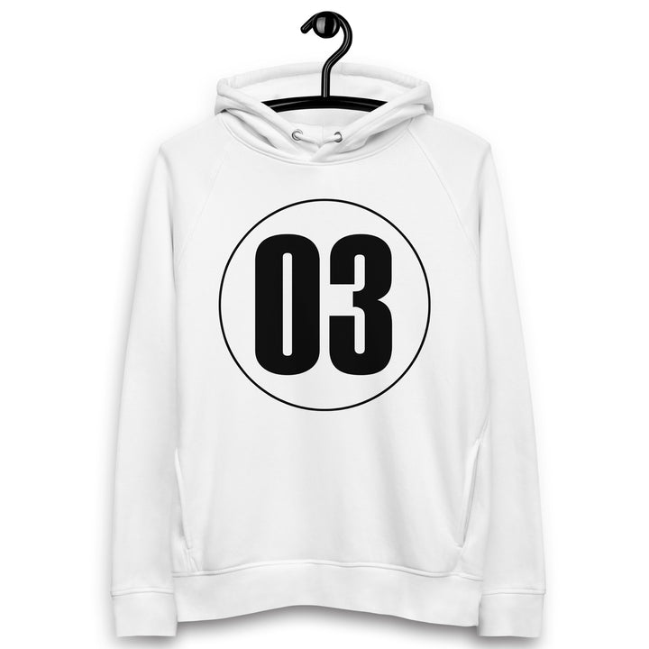 Unisex pullover hoodie: Black on White 03