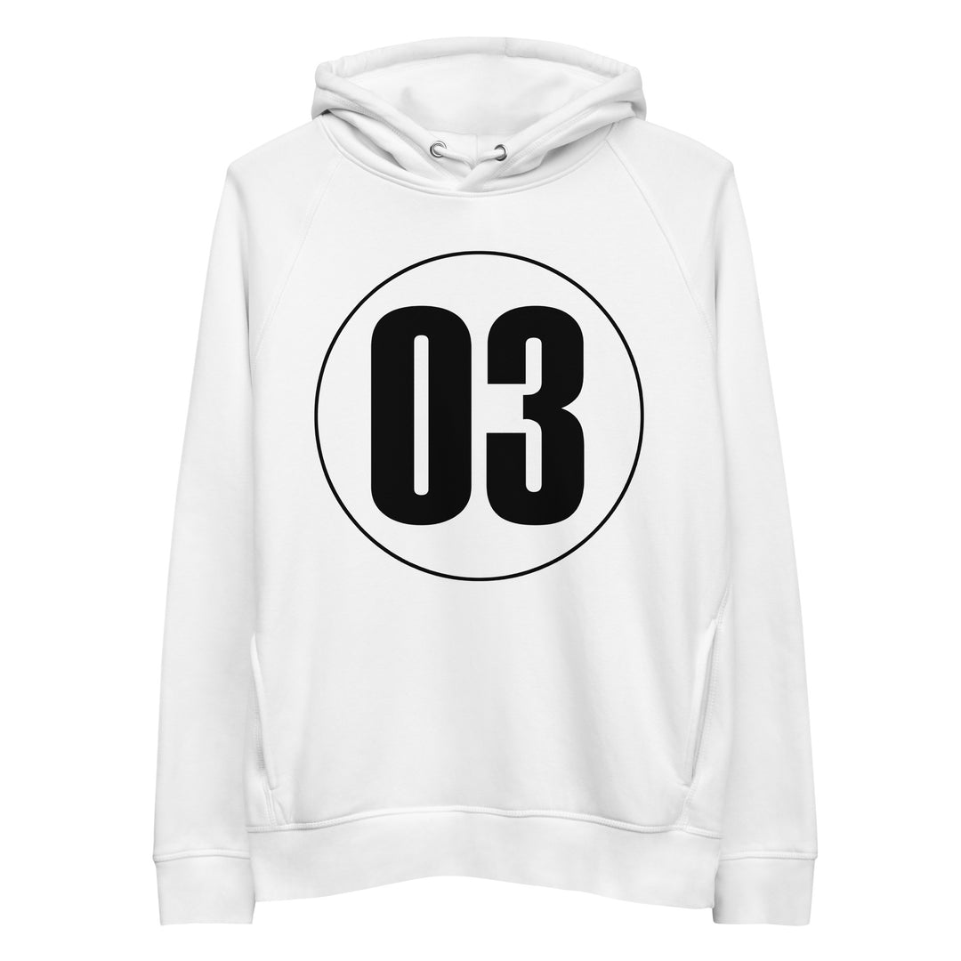 Unisex pullover hoodie: Black on White 03