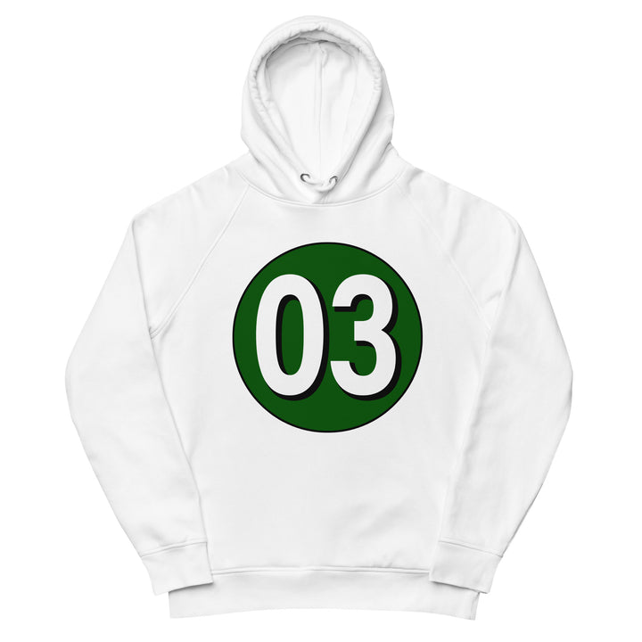 Unisex pullover hoodie: White on Hunter Green 03