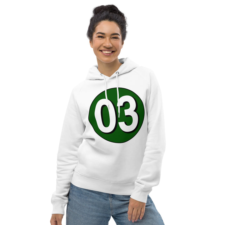 Unisex pullover hoodie: White on Hunter Green 03