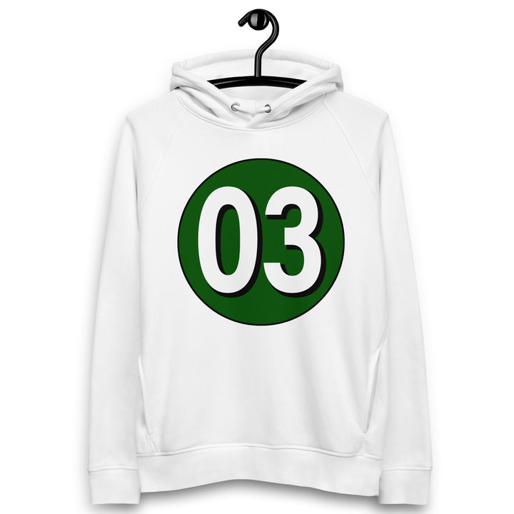 Unisex pullover hoodie: White on Hunter Green 03