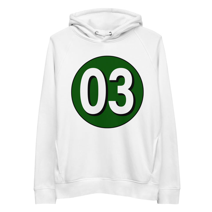 Unisex pullover hoodie: White on Hunter Green 03