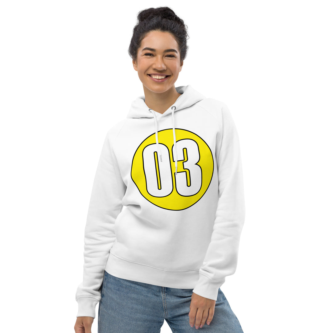 Unisex pullover hoodie: White on Yellow 03