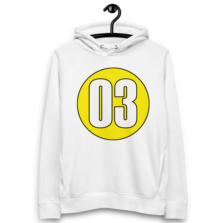 Unisex pullover hoodie: White on Yellow 03