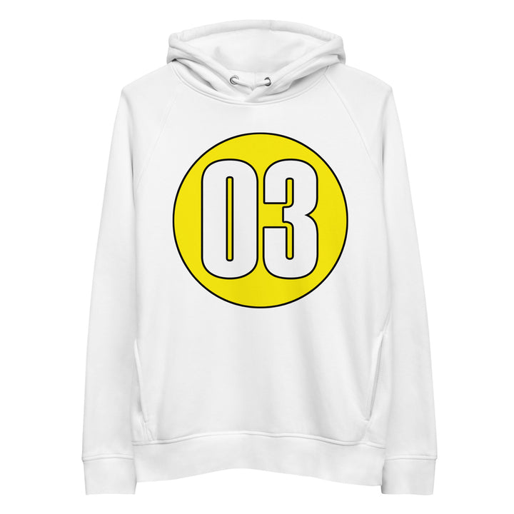 Unisex pullover hoodie: White on Yellow 03