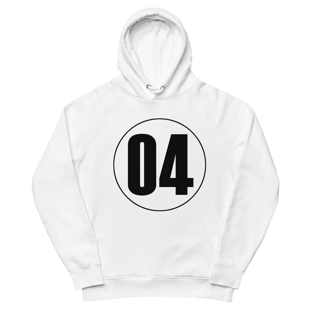 Unisex pullover hoodie: Black on White 04