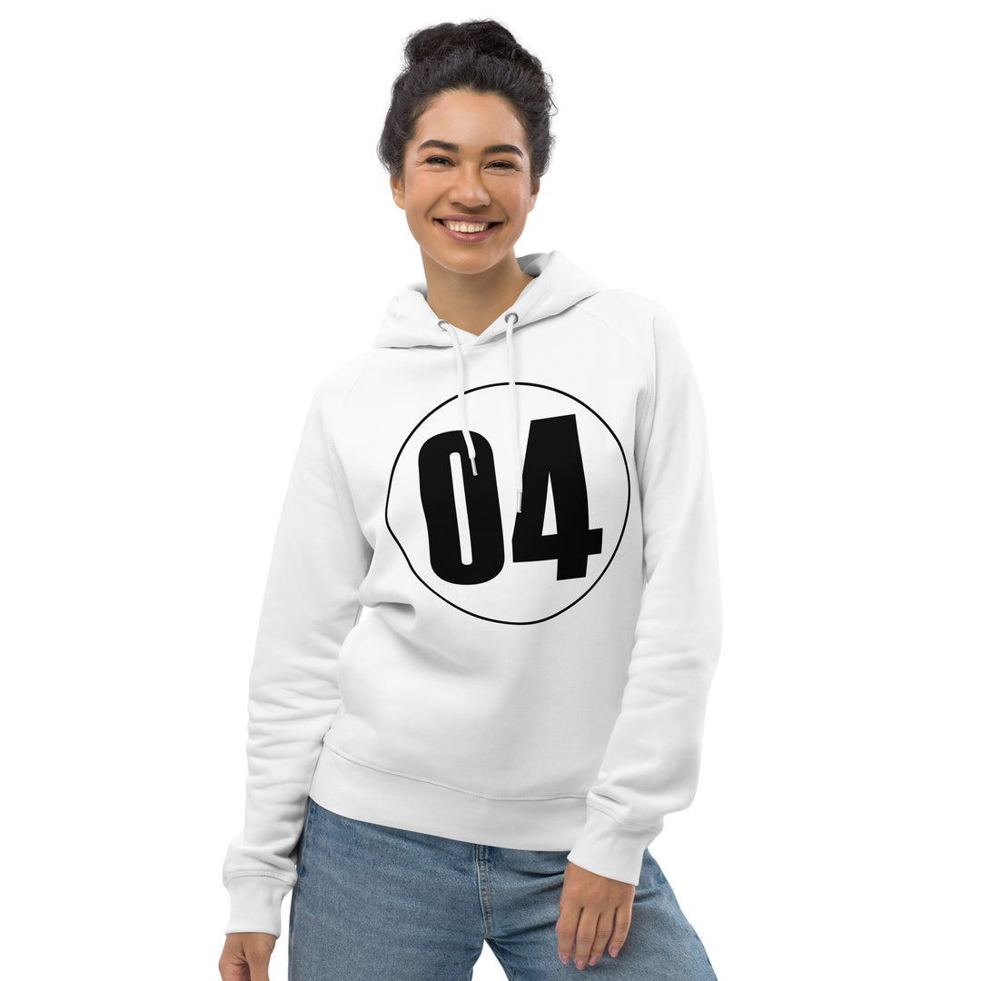 Unisex pullover hoodie: Black on White 04