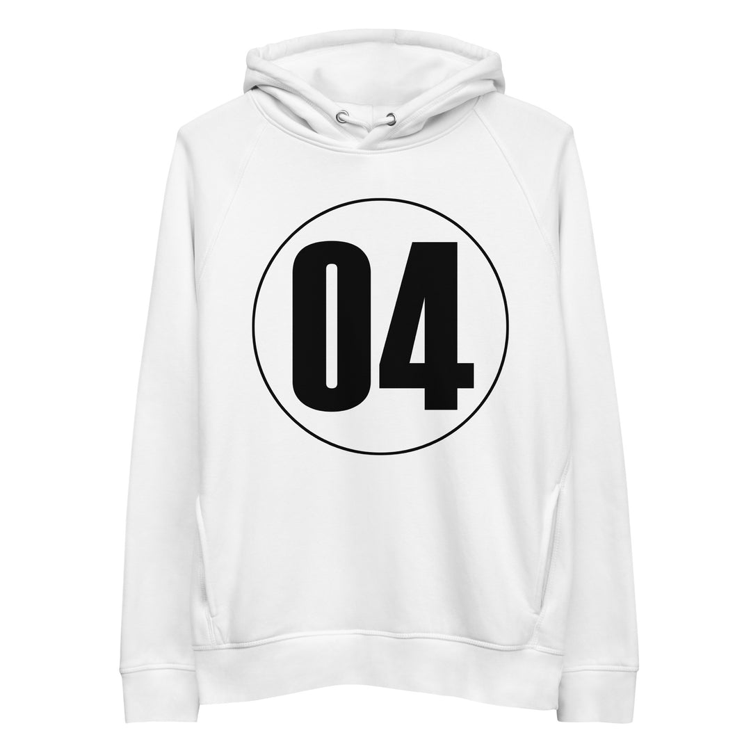 Unisex pullover hoodie: Black on White 04