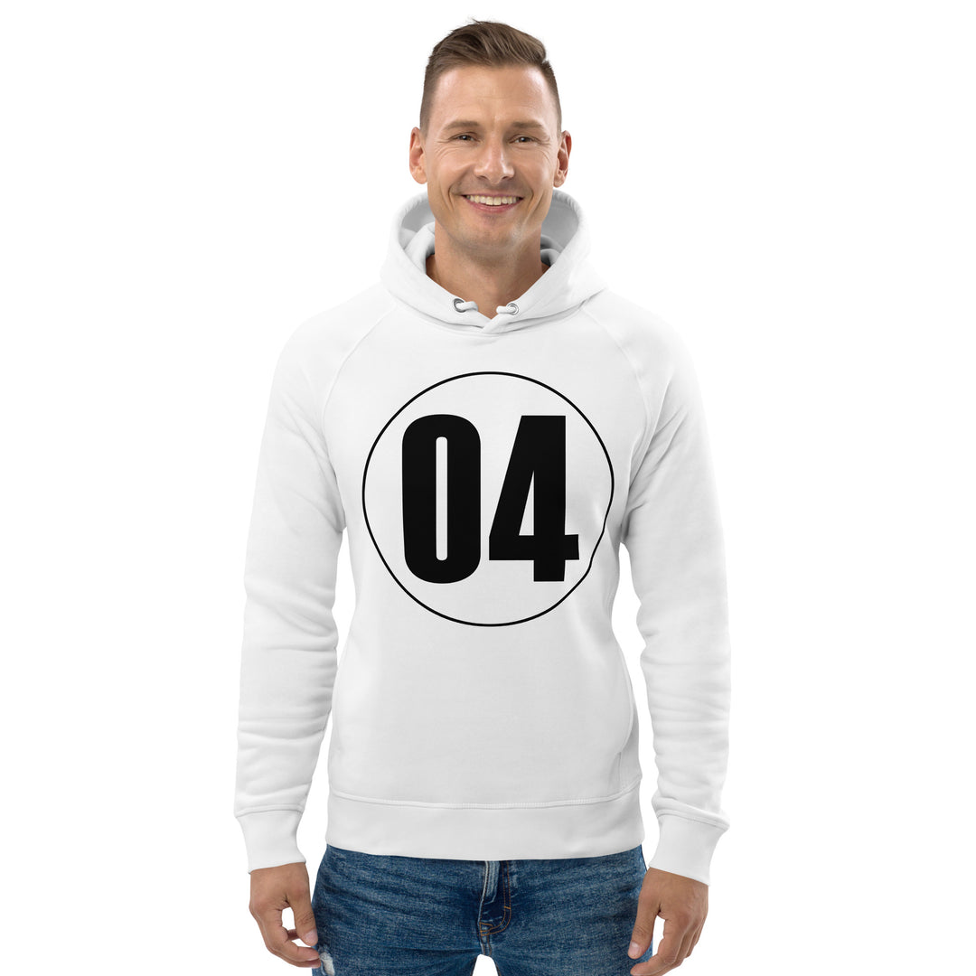 Unisex pullover hoodie: Black on White 04