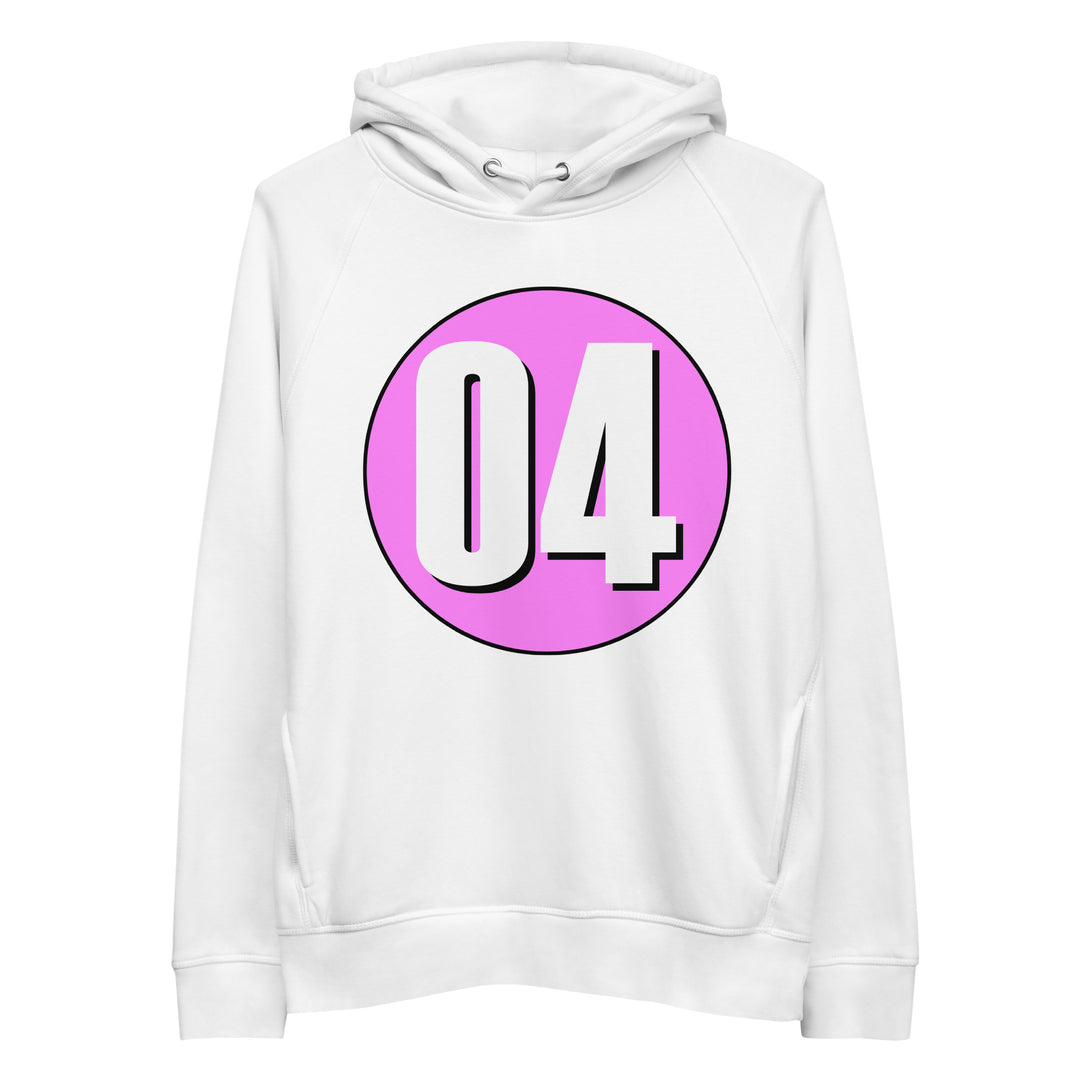 Unisex pullover hoodie: White on Pink 04