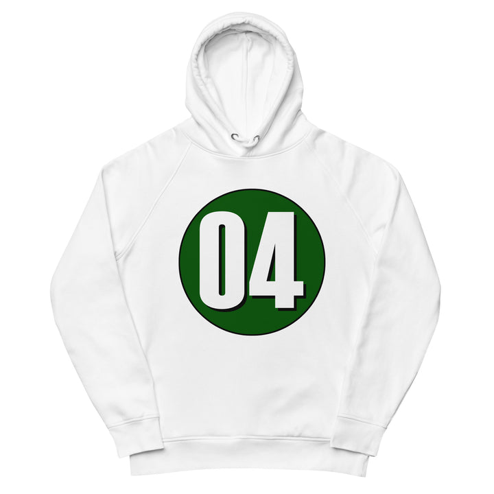 Unisex pullover hoodie: White on Hunter Green 04