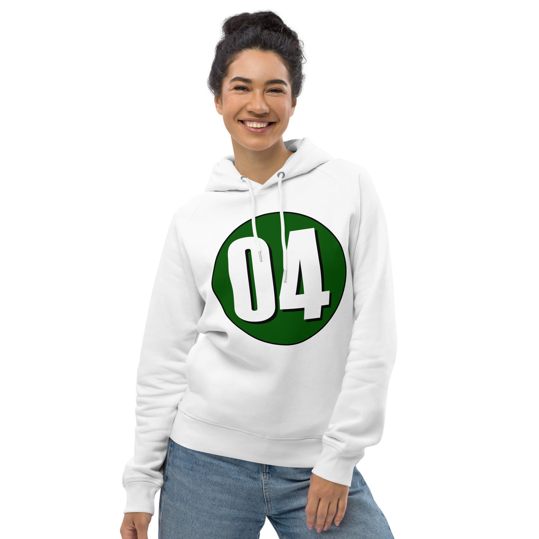 Unisex pullover hoodie: White on Hunter Green 04