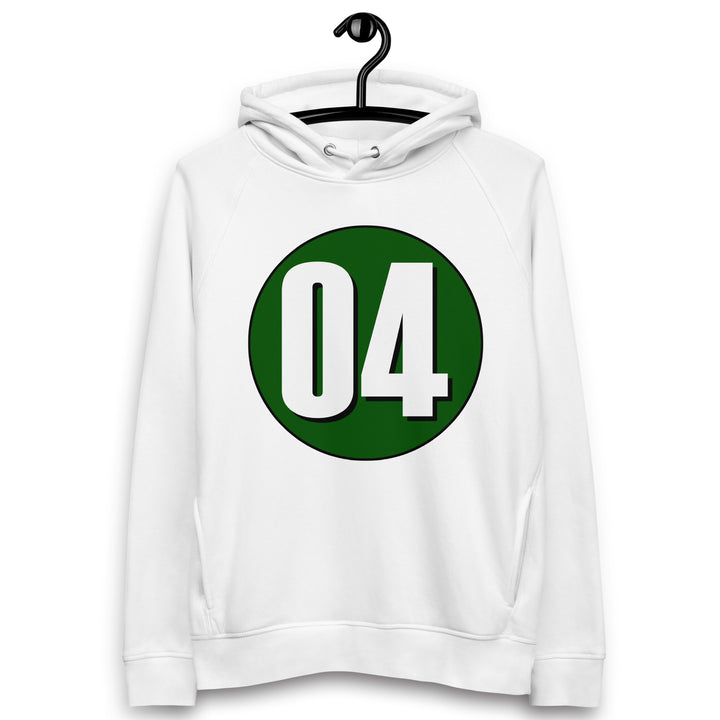 Unisex pullover hoodie: White on Hunter Green 04