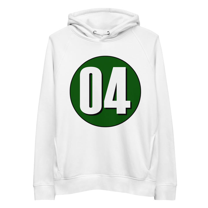 Unisex pullover hoodie: White on Hunter Green 04