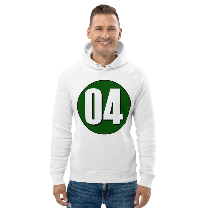 Unisex pullover hoodie: White on Hunter Green 04