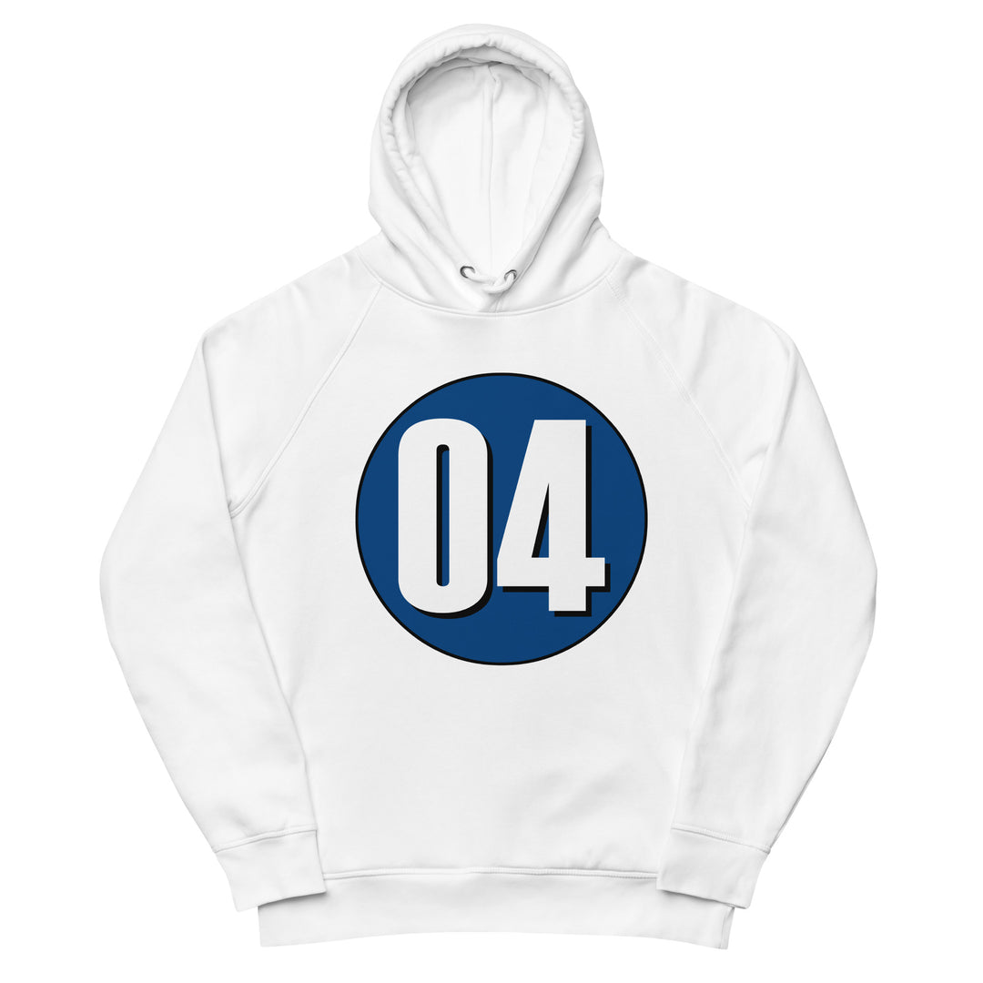 Unisex pullover hoodie: White on Navy Blue 04