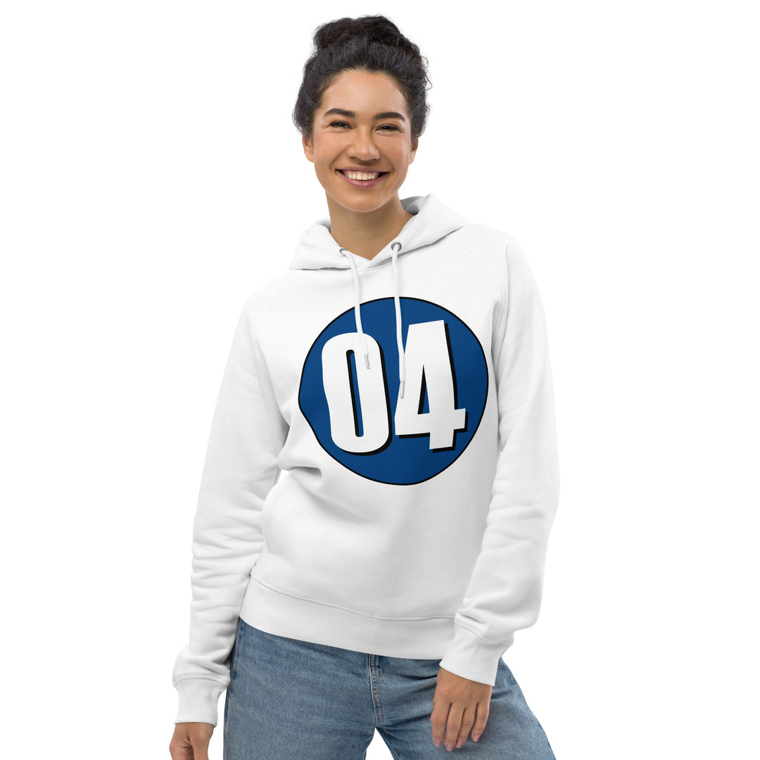 Unisex pullover hoodie: White on Navy Blue 04