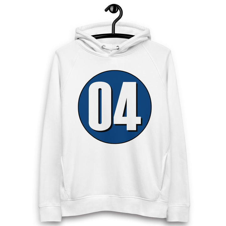 Unisex pullover hoodie: White on Navy Blue 04