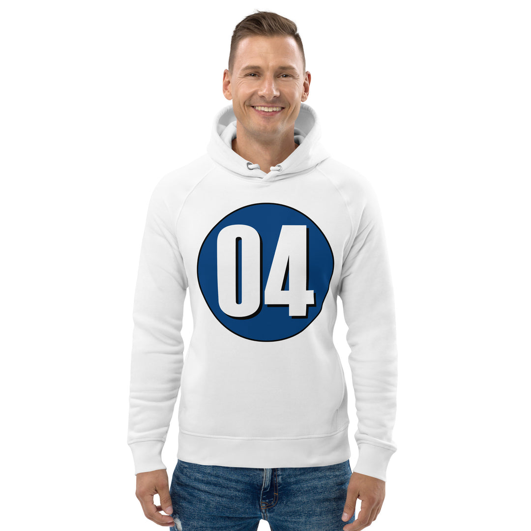 Unisex pullover hoodie: White on Navy Blue 04