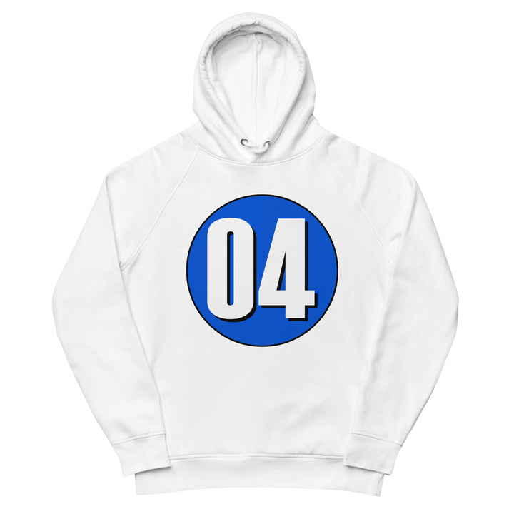 Unisex pullover hoodie: White on Periwinkle 04