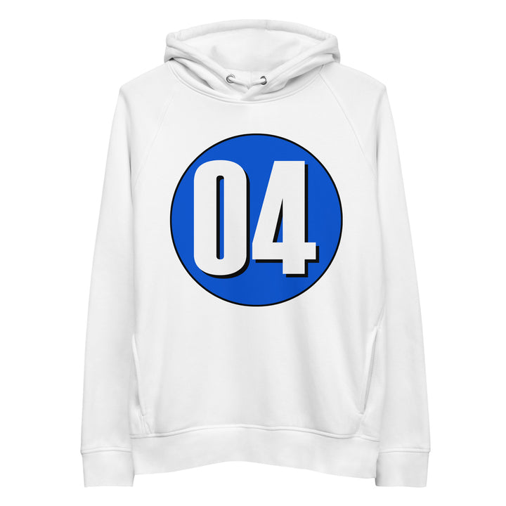 Unisex pullover hoodie: White on Periwinkle 04