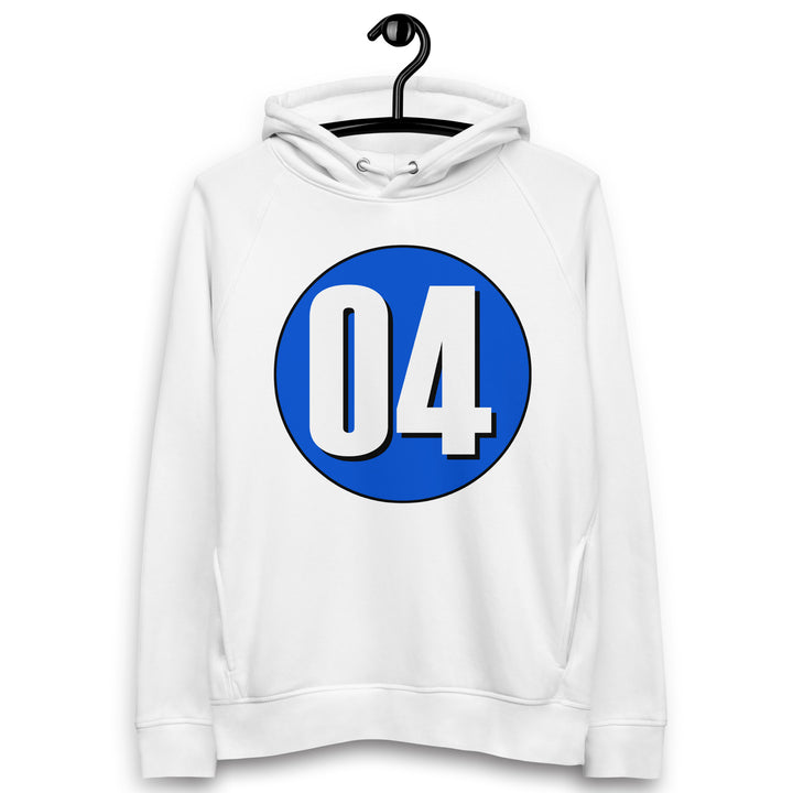 Unisex pullover hoodie: White on Periwinkle 04