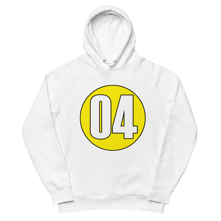 Unisex pullover hoodie: White on Yellow 04